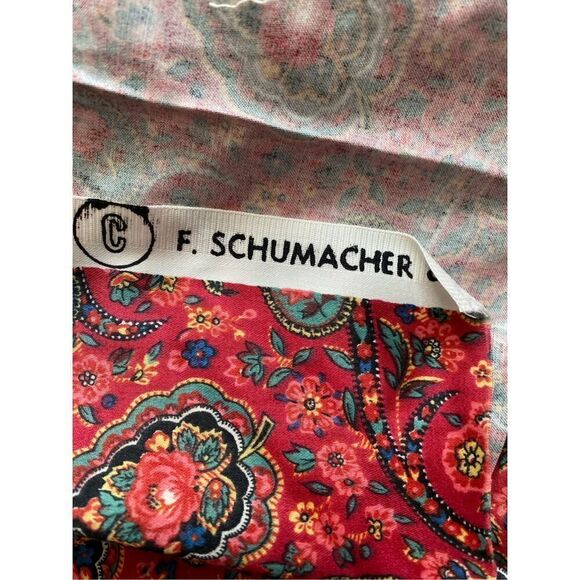Vintage Fabric Schumacher “Seltz Paisley” Scraps - Picture 4 of 5